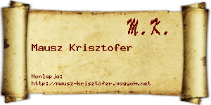 Mausz Krisztofer névjegykártya